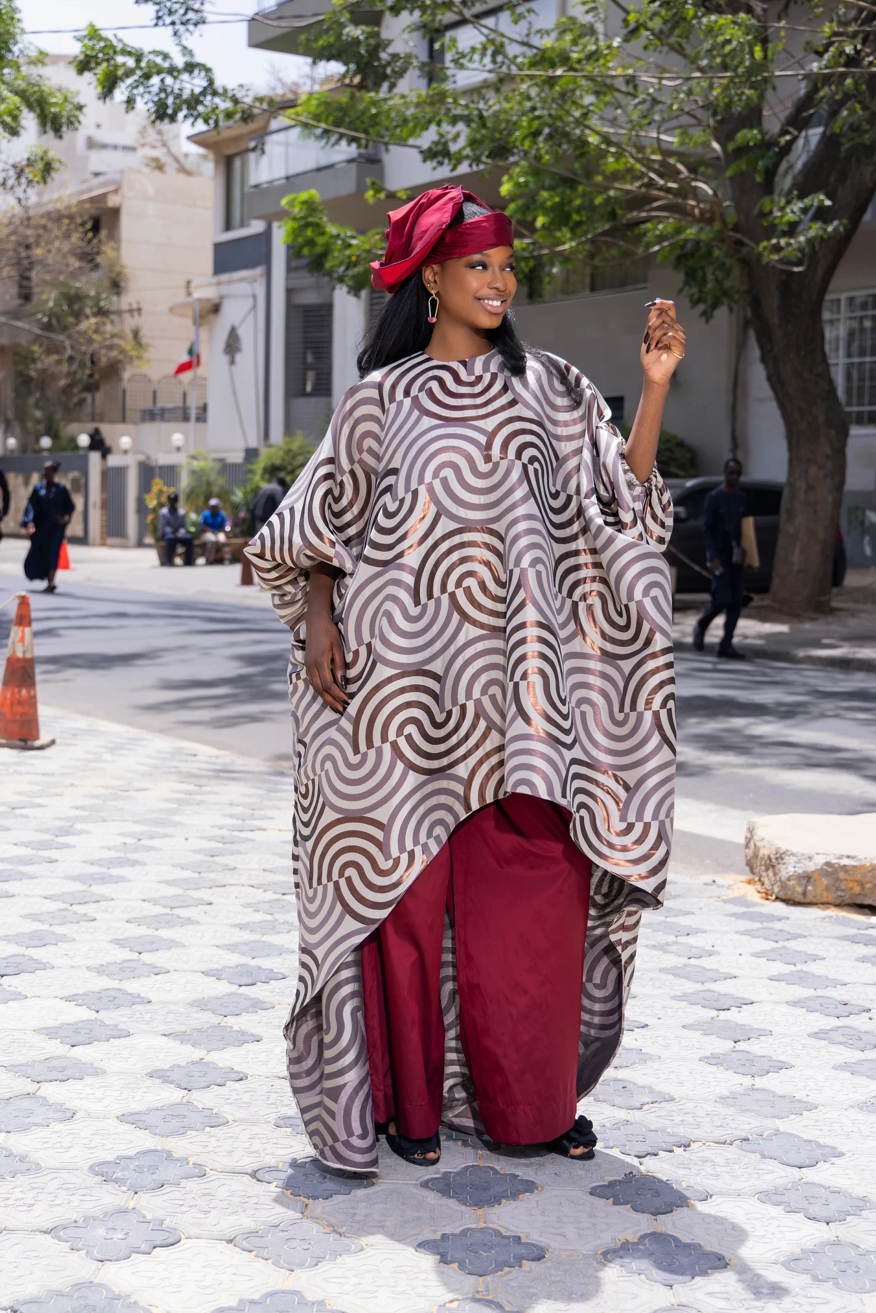 Ensemble Tunique Vertigo + Pantalon Rouge Bordeaux – Image 5