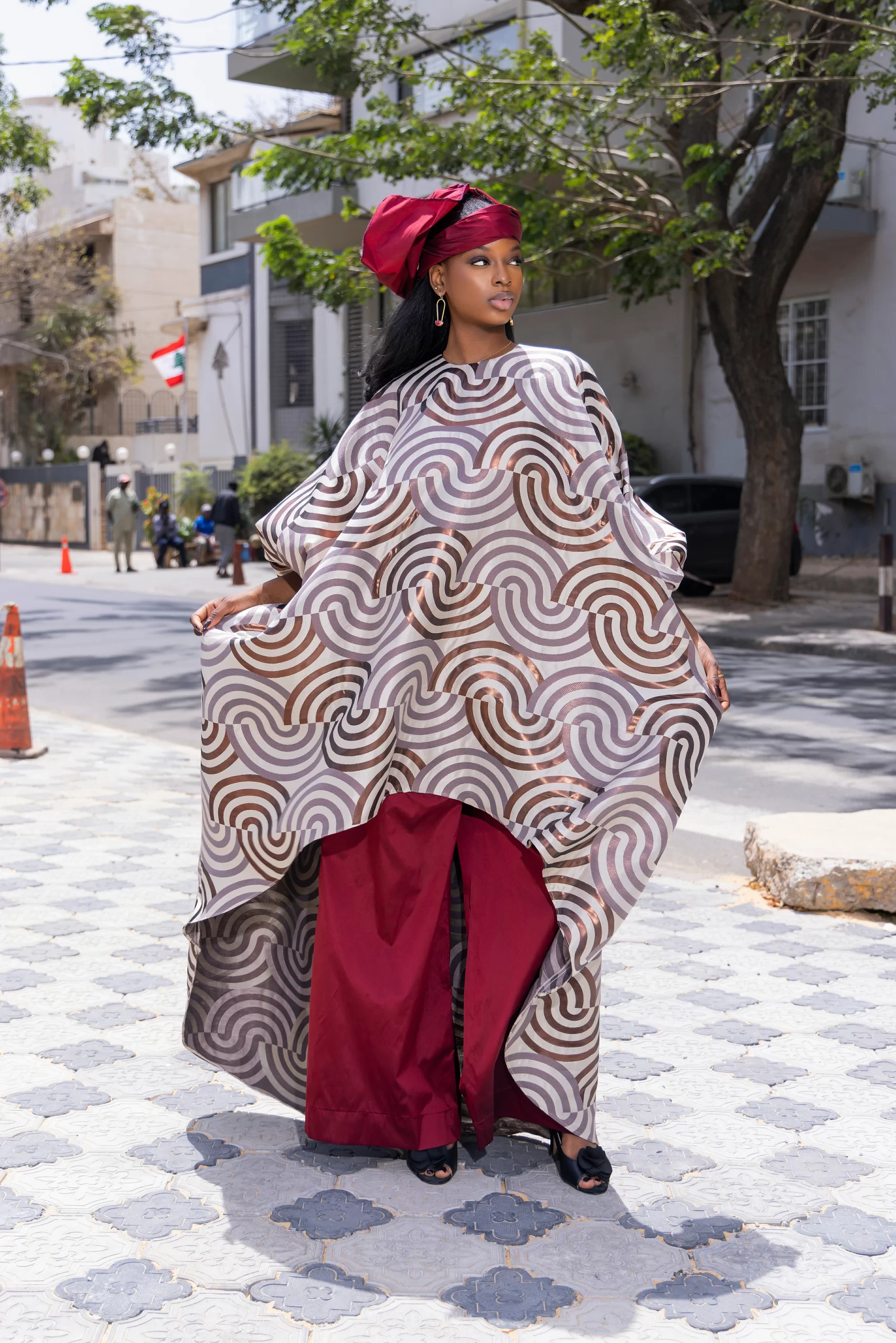 Ensemble Tunique Vertigo + Pantalon Rouge Bordeaux – Image 7