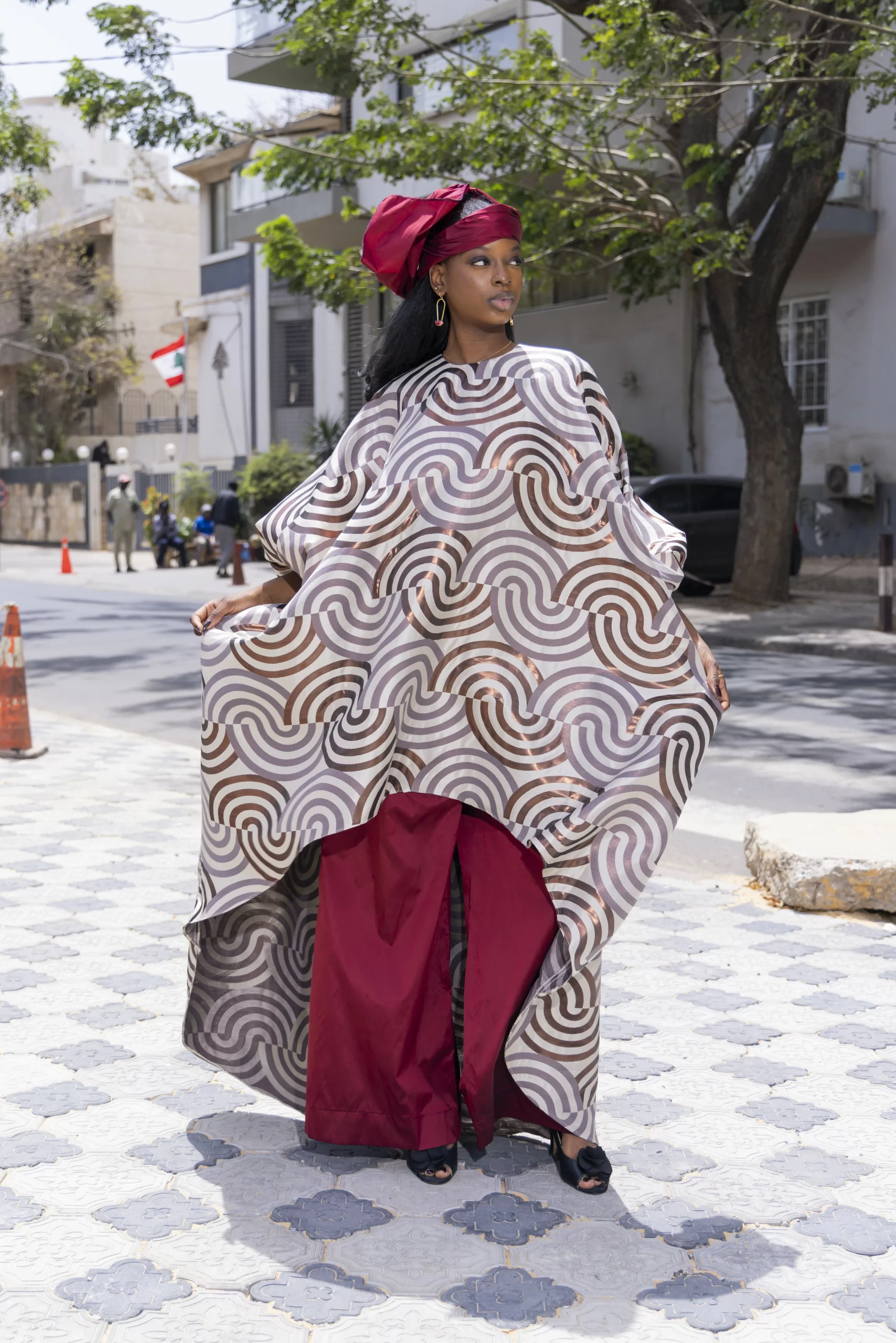 Ensemble Tunique Vertigo + Pantalon Rouge Bordeaux – Image 6