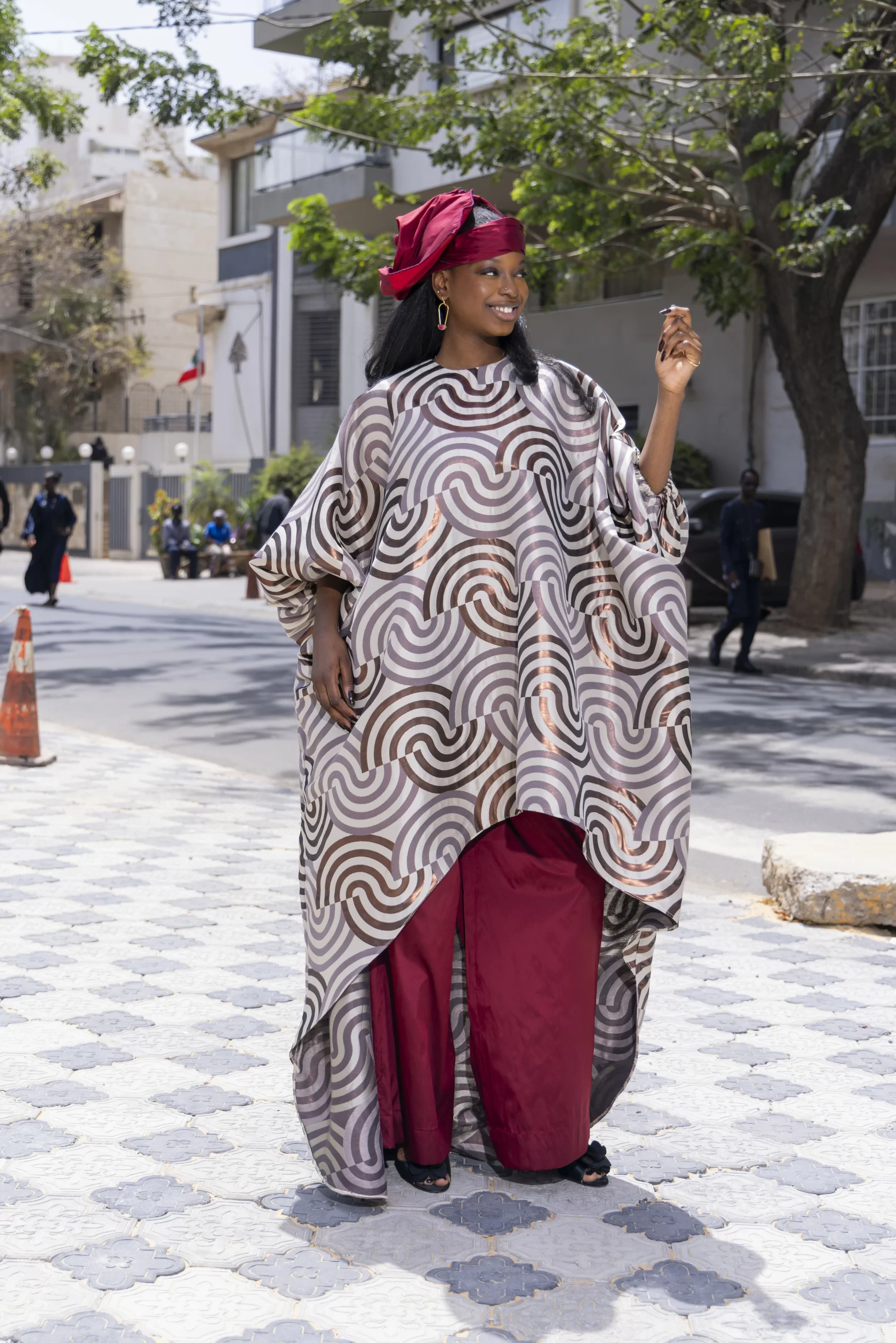 Ensemble Tunique Vertigo + Pantalon Rouge Bordeaux – Image 9