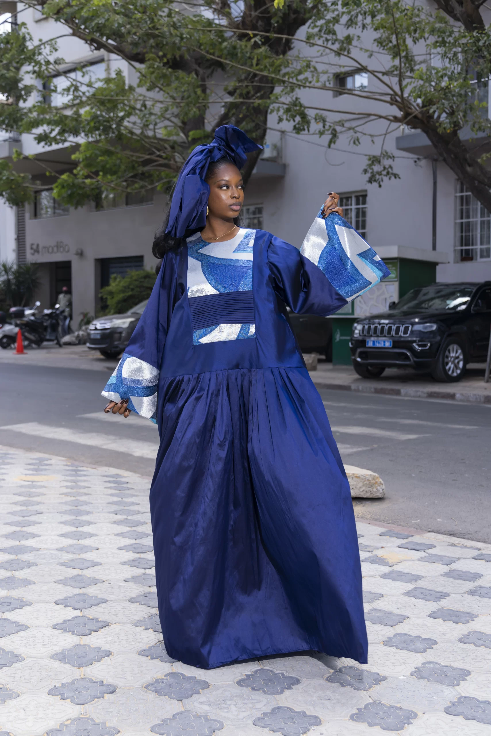 Robe Longue Bleu Cobalt – Image 3