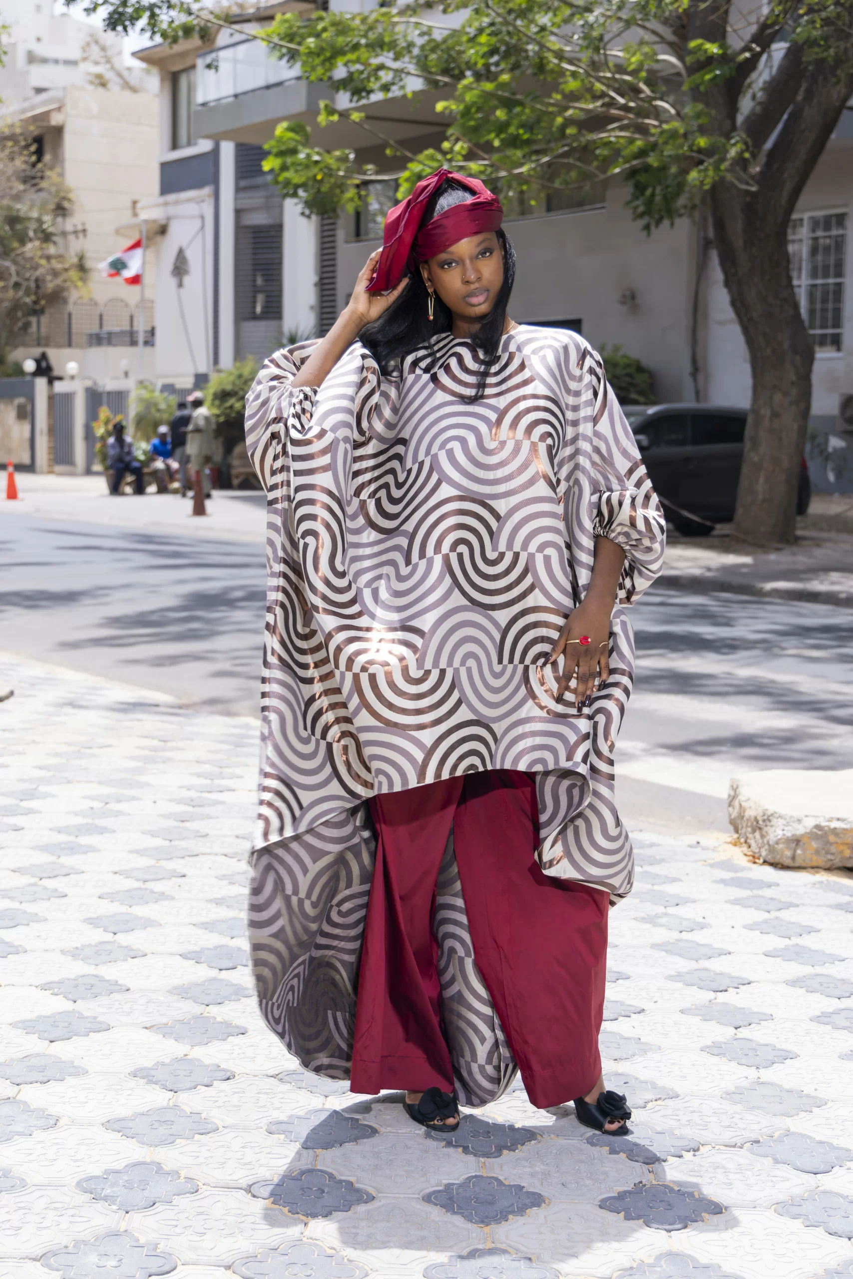 Ensemble Tunique Vertigo + Pantalon Rouge Bordeaux – Image 10